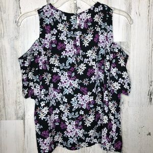 Express Cold Shoulder Floral Crop Top